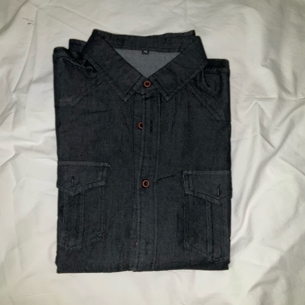 Dark Gray Button-Up Shirt